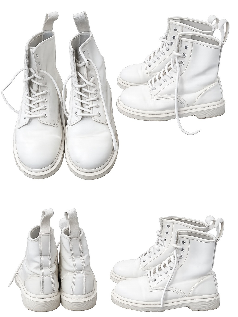 Dr. Martens 14357 White Leather 8 Eye Combat Boots Women’s US 8 EU 39
